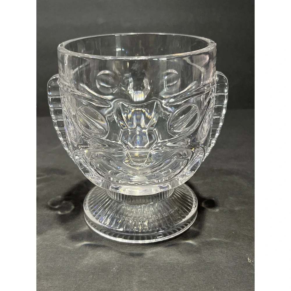Set of 2 Clear Acrylic Tiki Mugs Footed Tropical Cocktail Glasses 4.5in